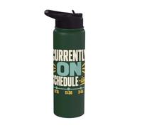 Timestamp Humor Currently On Schedule-ish Stainless Steel Insulated Water Bottle