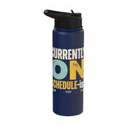 Timestamp Humor Currently On Schedule-ish Stainless Steel Insulated Water Bottle