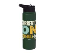 Timestamp Humor Currently On Schedule-ish Stainless Steel Insulated Water Bottle
