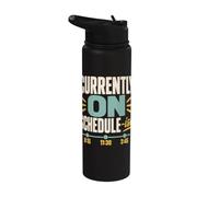 Timestamp Humor Currently On Schedule-ish Stainless Steel Insulated Water Bottle