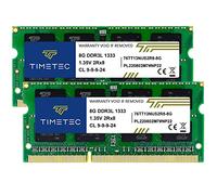 Timetec 16 Go KIT(2 x 8 Go) DDR3 / DDR3L 1 333 MHz PC3-10600 Non-ECC sans Tampon 1,5 V / 1,35 V CL9 2Rx8 Double Rang Basse densité 204 Broches SODIMM mémoire RAM pour Ordinateur Portable