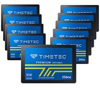 Timetec 256 Go x 10 (Lot de 10) SSD 3D NAND SATA III 6 Gb/s 2,5" 7 mm (0,28") Vitesse de lecture jusqu'à 550 Mo/s SLC Cache Performance Boost Disque SSD interne pour PC Ordinateur