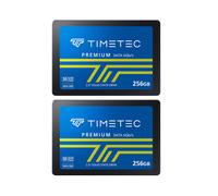 Timetec 256 Go x2 (Pack de 2) SSD 3D NAND TLC SATA III 6Gb/s 2,5 Pouces 7mm (0,28") 200TBW Vitesse de Lecture jusqu'à 550 Mo/s
