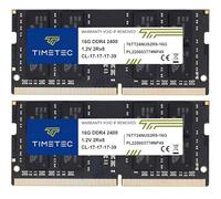 Timetec 32 Go KIT(2x16Go) DDR4 2400 MHz (PC4-2400T) PC4-19200 SODIMM - Non-ECC sans Tampon, 260 Broches, 1,2 V, CL17, Module de mémoire pour Ordinateur Portable, Mini-PC et Ordinateur Tout-en-Un