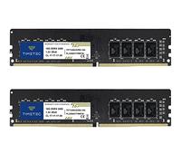 Timetec 32 Go KIT(2x16Go) DDR4 2400 MHz (PC4-2400T) PC4-19200 UDIMM pour PC de Bureau - Non ECC sans Tampon, 288 Broches, 1,2 V, CL17 Module de mémoire DIMM