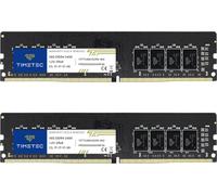 Timetec 32 Go KIT(2x16Go) DDR4 2400 MHz (PC4-2400T) PC4-19200 UDIMM pour PC de Bureau - Non ECC sans Tampon, 288 Broches, 1,2 V, CL17 Module de mémoire DIMM (Lot de 5)
