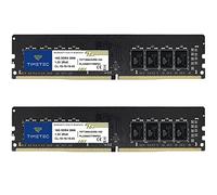 Timetec Kit de 32 Go (2 x 16 Go) DDR4 2666 MHz PC4-21300 sans ECC sans tampon 1,2 V CL19 2Rx8 double rang 288 broches UDIMM Module de mémoire RAM de bureau (2 x 16 Go)