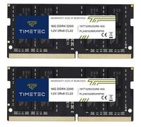 Timetec 32 Go KIT (2x16 Go) DDR4 3200MHz PC4-25600 Non-ECC sans Tampon 1.2V CL22 2Rx8 Double Rang 260 Broches SODIMM Ordinateur Portable PC Ordinateur mémoire RAM Module Mise à Niveau