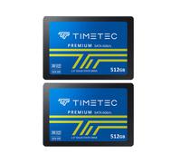 Timetec 512 Go x2 (Pack de 2) SSD 3D NAND SATA III 6 Gb/s 2,5 pouces 7 mm Vitesse de Lecture jusqu'à 550 Mo/s