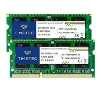 Timetec 8 Go KIT(2 x 4 Go) DDR3 / DDR3L 1 333 MHz PC3-10600 Non-ECC sans Tampon 1,5 V / 1,35 V CL9 2Rx8 Double Rang Basse densité 204 Broches SODIMM mémoire RAM pour Ordinateur Portable