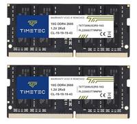 Timetec Advanced 32 Go KIT(2x16Go) DDR4 2666MHz (PC4-2666V) PC4-21300 SODIMM - non-ECC sans tampon, 260 broches, 1,2V CL19, module de mémoire pour ordinateur portable, mini-PC et ordinateur tout-en-un
