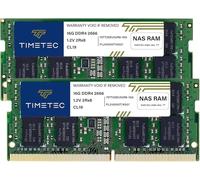 Timetec DDR4-2666 32GB KIT (2x16GB) Remplacement pour Synology D4ECSO-2666-16G DDR4 ECC Unbuffered SODIMM 2666MHz PC4-21300 260 Pin 1.2V CL19 Dual Rank 2Rx8 Mémoire RAM Mise à Niveau