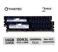 Timetec Hynix IC 16GB Kit (2x8GB) DDR3L 1600MHz PC3-12800 Unbuffered Non-ECC 1.35V CL11 2Rx8 Dual Rank 240 Pin UDIMM Bureau Mémoire RAM Module Upgrade (16GB Kit (2x8GB)) G