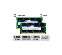 Timetec Hynix IC 16GB Kit (2x8GB) DDR3L 1600MHz PC3-12800 Unbuffered Non-ECC 1.35V CL11 2Rx8 Dual Rank 204 Pin SODIMM Ordinateur Portable Mémoire RAM Module Upgrade (16GB Kit (2x8GB))