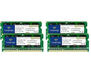 Timetec Hynix IC 16GB Kit (2x8GB) DDR3L 1600MHz PC3-12800 Unbuffered Non-ECC 1.35V CL11 2Rx8 Dual Rank 204 Pin SODIMM Ordinateur Portable Mémoire RAM Module Upgrade (16GB Kit (2x8GB)) (Lot de 2)