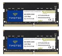 Timetec Kit de 16 Go (2x8 Go) DDR4 2400 MHz PC4-19200 Non-ECC sans tampon 1,2 V CL17 1Rx8 à rang unique 260 broches SODIMM pour ordinateur portable, ordinateur de bureau, module de mémoire RAM (Kit de