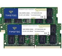 Timetec Kit de 32 Go (2 x 16 Go) DDR4 2666 MHz PC4-21300 sans tampon ECC UDIMM 1,2 V CL19 2Rx8 double rang 260 broches SODIMM module de mémoire RAM (2 x 16 Go)