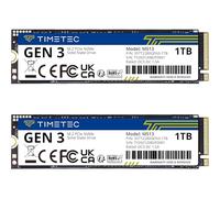 Timetec Lot de 2 disques SSD SSD NVMe PCIe Gen3x4 8 Go/s M.2 2280 3D NAND TLC 600TBW haute performance SLC Vitesse de lecture/écriture jusqu'à 2 000/1 600 Mo/s pour PC, ordinateur portable et