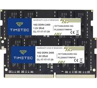 Timetec Premium 32 Go KIT(2x16 Go) DDR4 2400 MHz PC4-19200 Non-ECC Unbuffered 1,2 V CL17 2Rx8 260 Broches SODIMM pour Ordinateur Portable