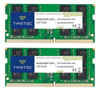 Timetec Premium 32 Go KIT(2x16 Go) DDR4 3200 MHz (ou 2933 MHz ou 2666 MHz) PC4-25600 Non-ECC sans Tampon 1,2 V CL22 2Rx8 Double Rang 260 Broches SODIMM pour Ordinateur Portable/PC