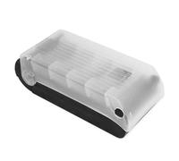 TimeTEX Boîte à fiches en plastique robuste, A8, semi-transparente avec couvercle rétractable, méthode d'apprentissage à 5 compartiments, 20 x 9 x 6,5 cm, couleur : noir