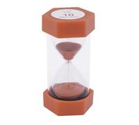 TimeTEX - Grand sablier | Minuteur de 10 Minutes pour visualiser l'heure des tâches en Classe ou à la Maison | 6 côtés, 16 cm de Haut, 7 cm de diamètre | Couleur : Orange