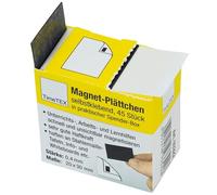 TimeTEX Lot de 45 plaquettes magnétiques auto-adhésives dans un distributeur.