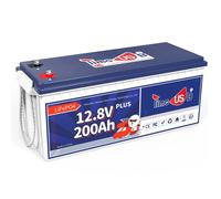 Timeusb 12V 200Ah Plus Batterie LiFePO4 Deep Cycle pour Camping-car Solaire | BMS 200A Intégré,Énergie 2560Wh,4000+ Cycles Profonds,Max.4P4S Idéal pour Bateau,Stockage Maison,Hors-Réseau