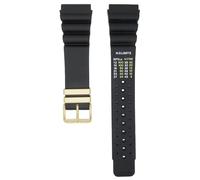 Timewheel MOD Bracelet de montre en caoutchouc noir compatible avec Citizen Promaster Aqualand JH0004-01E, JH0044-07E, JH0064-00E, JH0064-00W, JP2004-07E, JP2014-03E et plus (acier inoxydable doré)