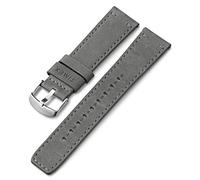 Timex 22mm Genuine Leather Quick-Release Strap - Gray with Silver-Tone Buckle