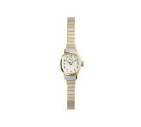 Timex Cavatina Mini Montre pour femme 17 mm - Bracelet d'extension bicolore cadran crème boîtier doré