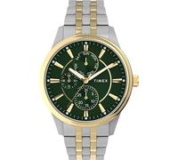 Timex Chicago TW2Y21400 Montre à Quartz pour Homme - Bracelet Bicolore en Acier Inoxydable avec Cadran Vert - 45 mm