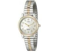 classic women's t2m828 quartz watch with gold dial analogue display and multicolour stainless