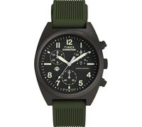 Timex Expedition Capstone Montre chronographe pour homme 41 mm Cadran vert 2 pièces Boîtier en métal