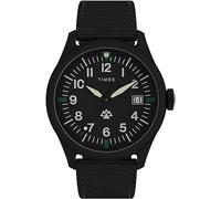 Timex Expedition North Montre pour Hommes, 43 mm, Bracelet Noir écologique en Deux Parties, à Ouverture Rapide, Cadran Noir, boîtier Noir TW2W23400