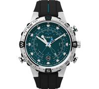 Timex Main Street Montre unisexe, 36 mm, bracelet en nylon violet, cadran numérique, boîtier bleu TW2W72400