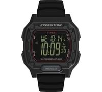 Timex Expedition Ridge Montre pour homme 43 mm - Cadran noir à affichage numérique en deux parties à dégagement rapide et boîtier noir