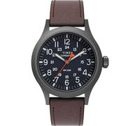 Timex Expedition Scout Montre pour Homme avec Cadran Bleu en Deux Parties Marron 40 mm