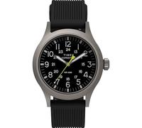 Timex Expedition Scout Montre pour Homme avec Cadran Noir en Deux Parties et boîtier argenté 40 mm