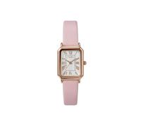Timex - TW2Y01100 - Trend Montre pour Femme avec Bracelet en Cuir Rose, Cadran Blanc, Boîtier Or Rose 21 mm