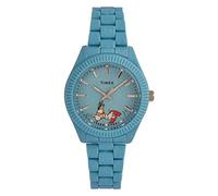 Timex Peanuts Montre pour femmes, 37 mm, bracelet bleu, cadran bleu, boîtier bleu TW2V53200