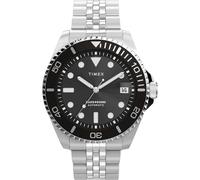 Timex Harborside Coast Montre pour Homme 40 mm, Argenté/Argenté/Noir