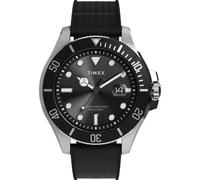 Timex Harborside Coast TW2Y09200 Montre 43 mm pour Homme, avec Bracelet synthétique Noir et Cadran Noir