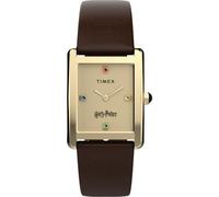 Timex Harry Potter TW2Y75700 Montre à Quartz Harry Potter Poudlard 24 mm - Bracelet en Cuir Marron avec Cadran crème et boîtier doré