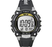 Timex Ironman 100 Lap Flix T5E231 Montre pour Homme, Noir/Détails Jaunes
