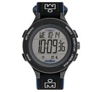 Timex Ironman Training Montre pour Homme 42 mm - Bracelet en Tissu élastique Noir Fastwrap, Cadran numérique, boîtier Noir, TW5M64100