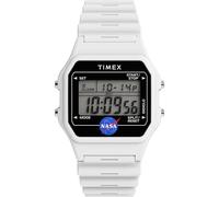 Timex Main Street TW2Y13500 Montre pour Homme de 36 mm, Bracelet en résine Blanc avec Cadran et boîtier Blanc