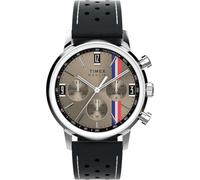 Timex Marlin Chronograph Tachymeter TW2W98900 Montre 40 mm pour Homme, avec Bracelet en Cuir Noir, Cadran Brun Clair et boîtier en Acier Inoxydable
