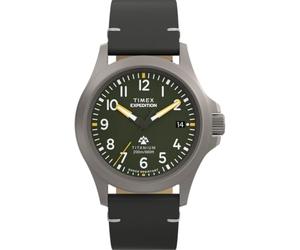 Timex Men's Analogue Quartz Watch with a Leather Strap Expedition North Field Post