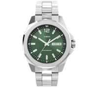 Timex Montre Essex TW2W13900 46 mm – Bracelet acier inoxydable, cadran vert – Homme